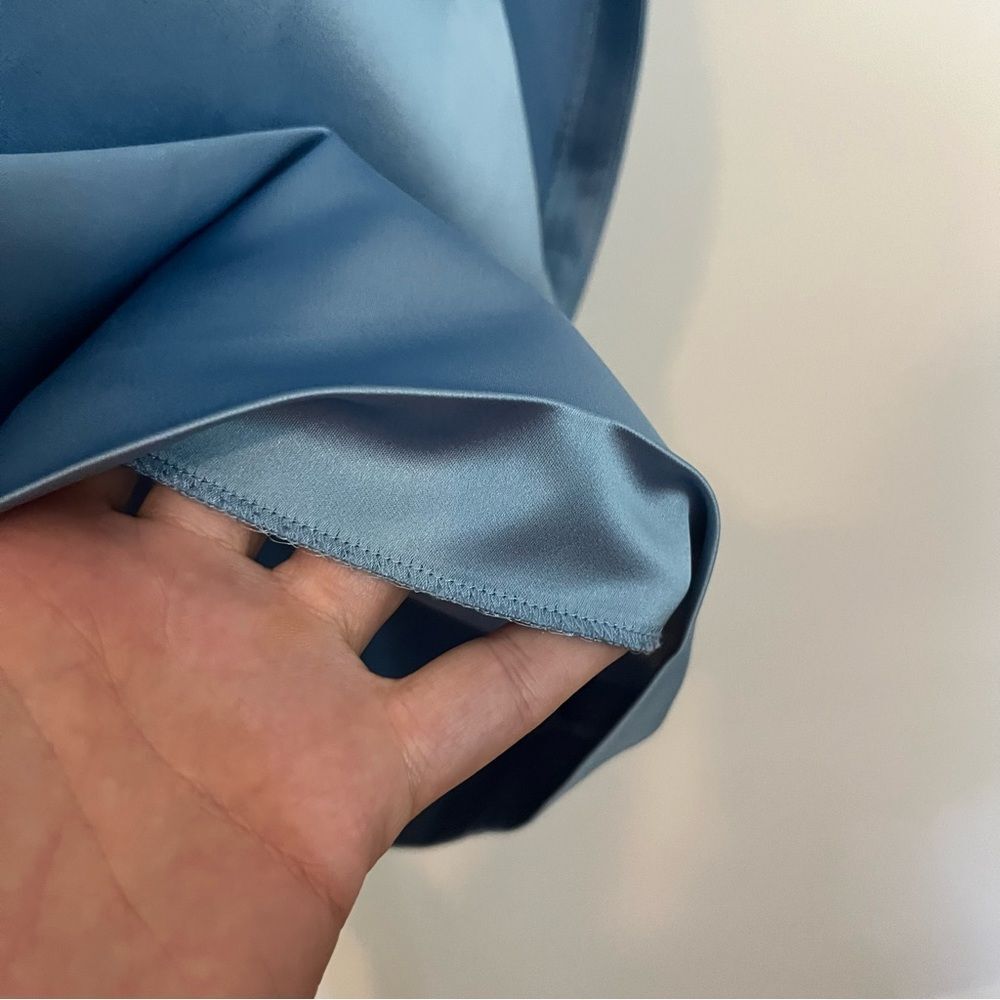 Satin Bow-Back Mini Dress in Light Blue - Picture 5 of 16